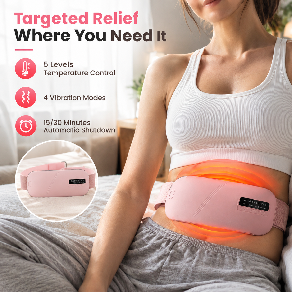 Portable Heating & Vibration Massage Belt