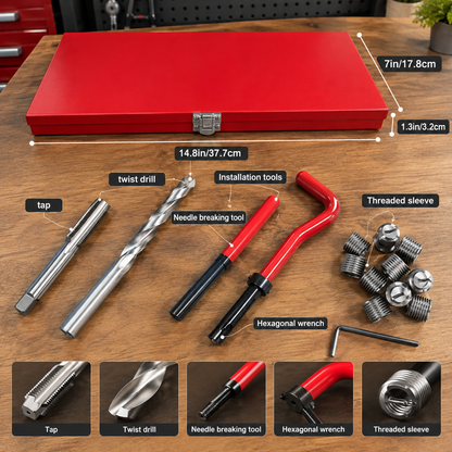 131-Piece Thread Repair Kit (M5–M12)