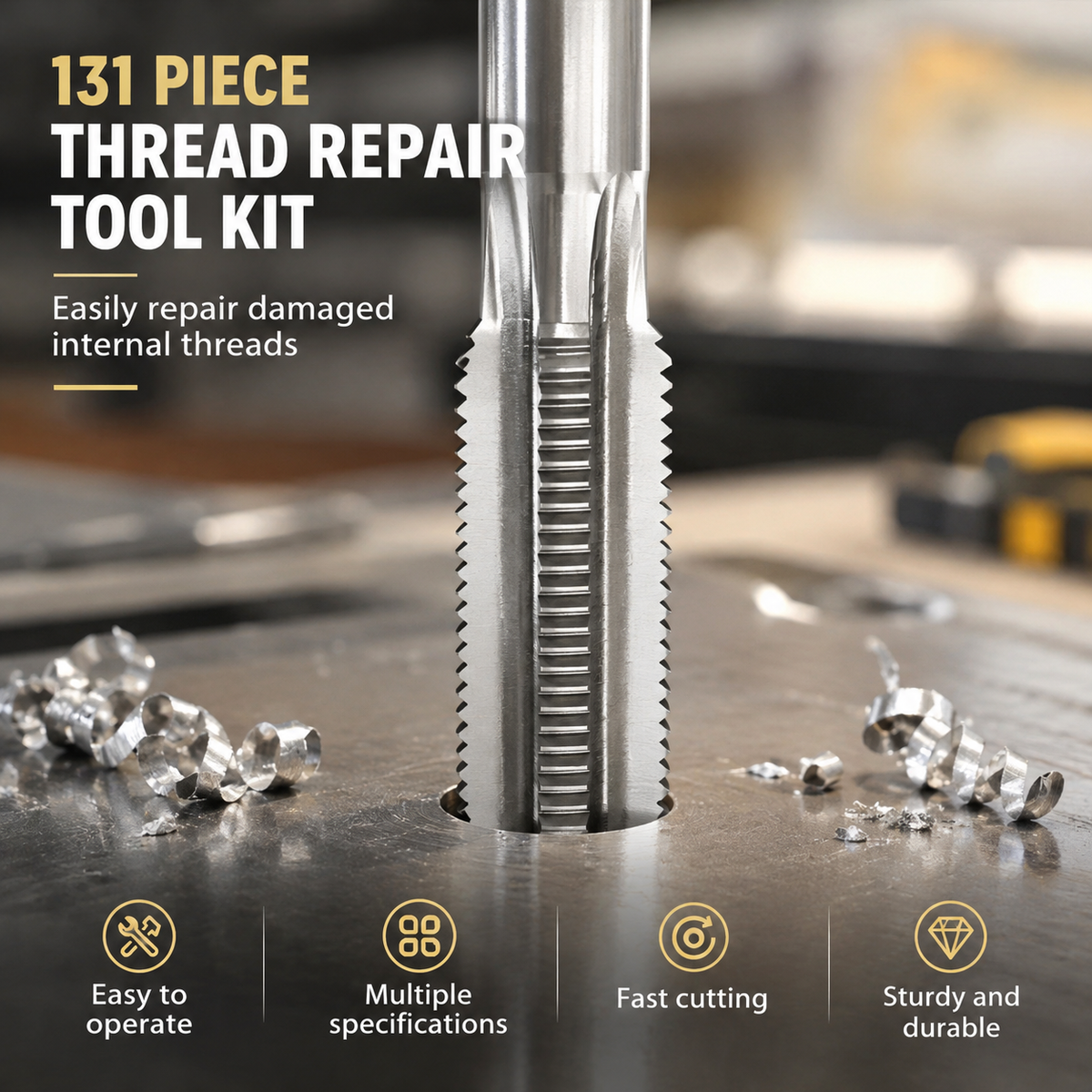 131-Piece Thread Repair Kit (M5–M12)