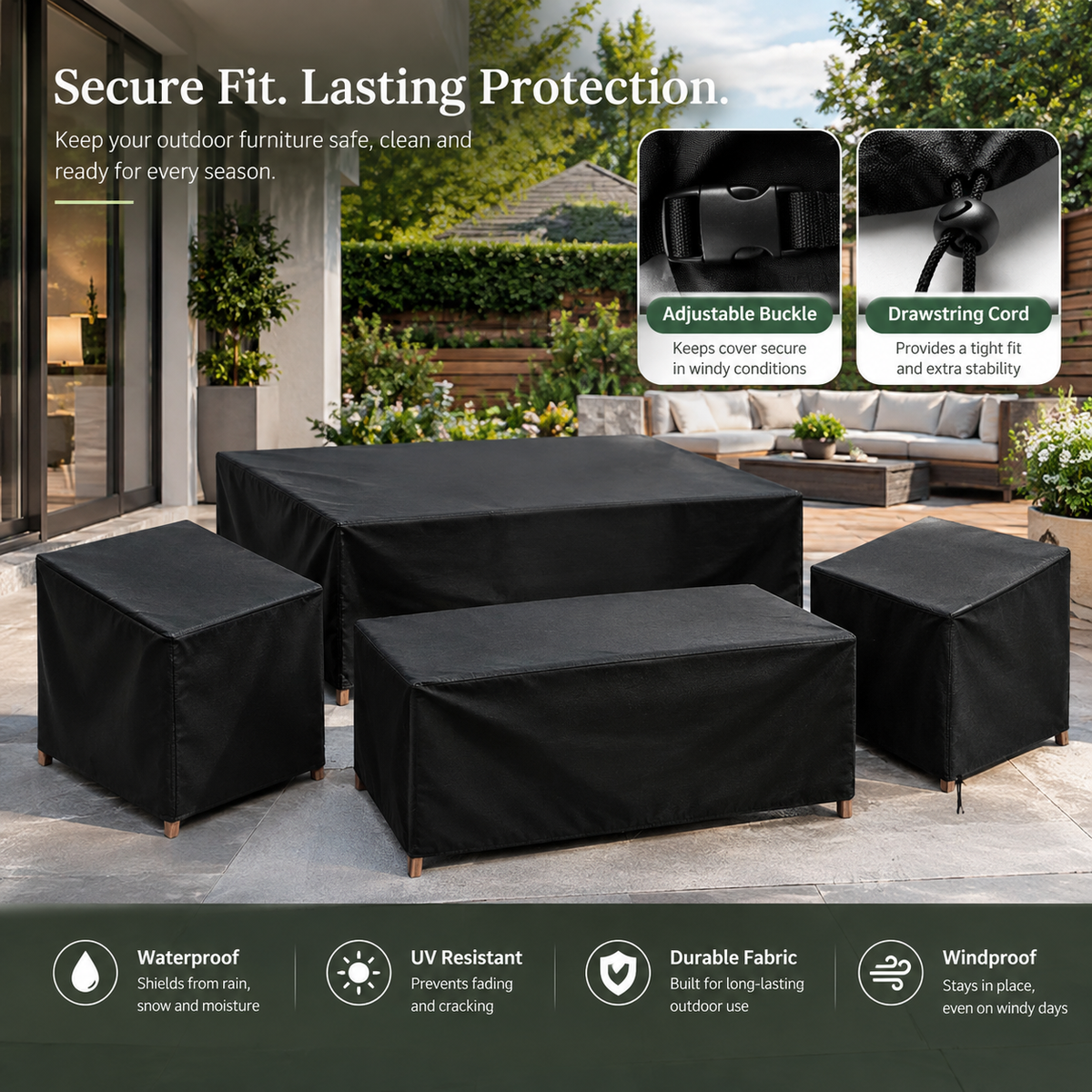 4-Piece Patio Furniture Cover Set