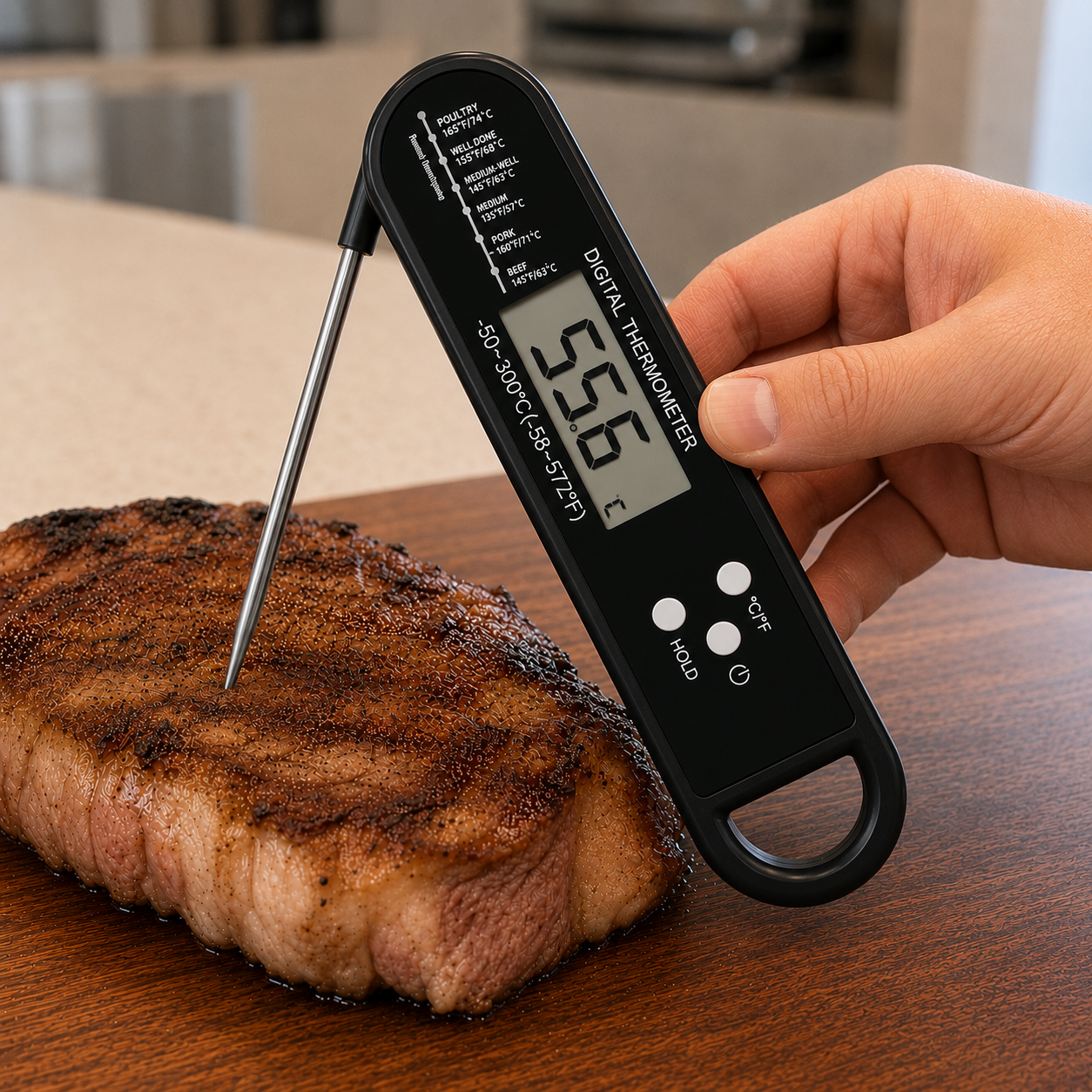 Instant Read Folding Kitchen Thermometer