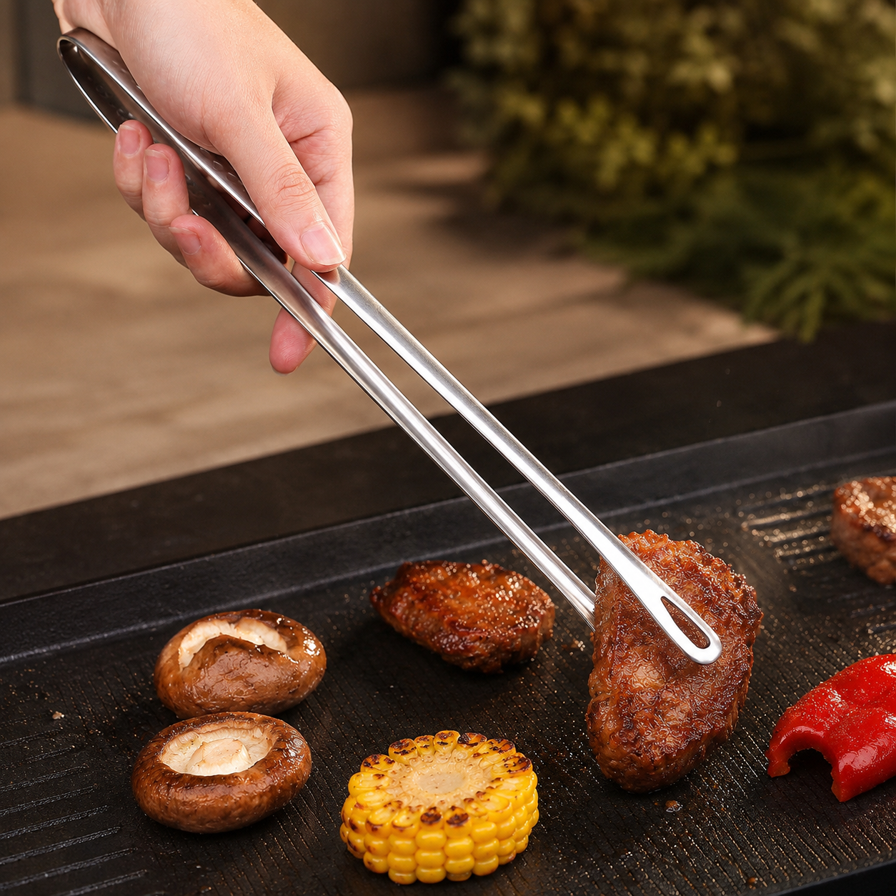 Long Stainless Steel Kitchen Tongs