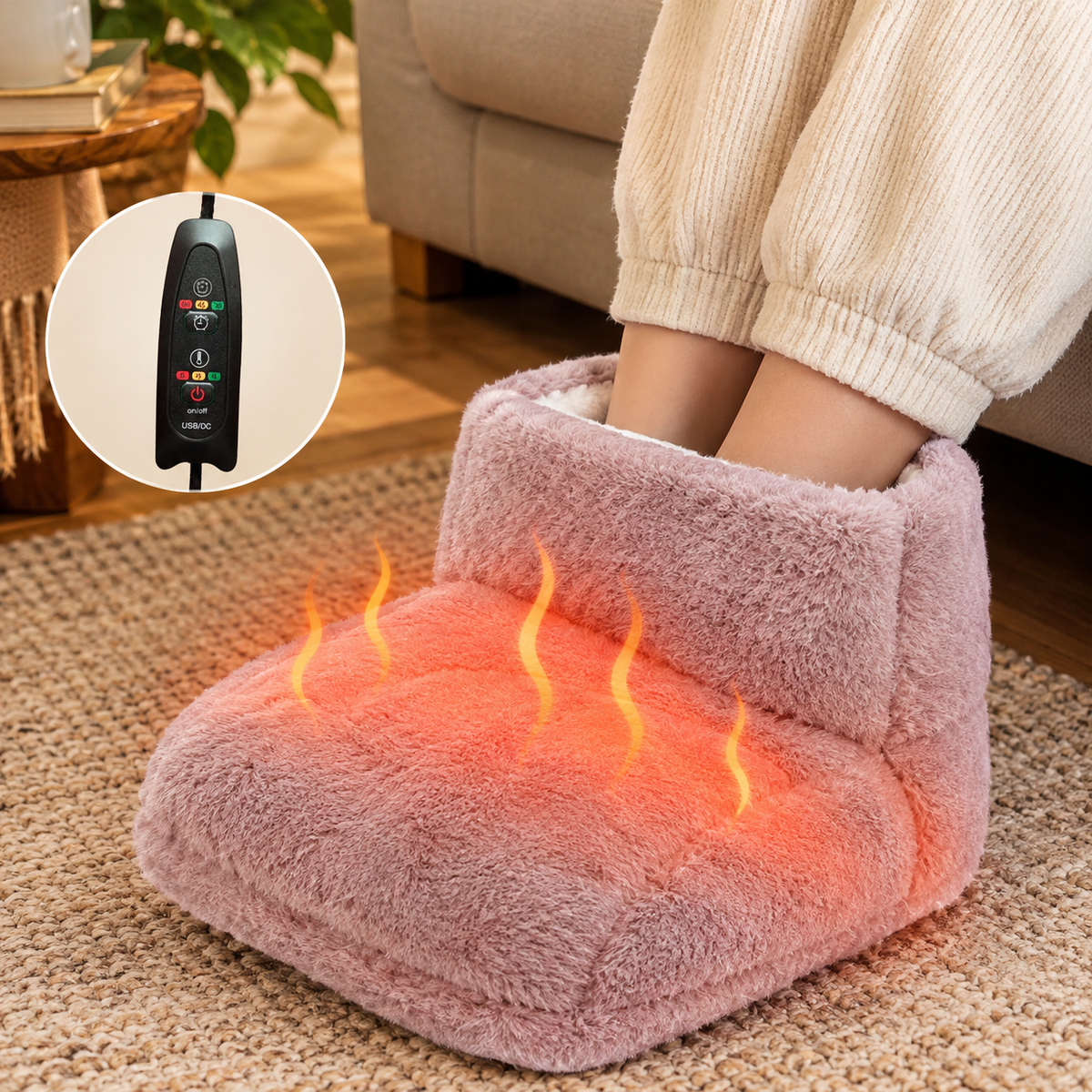 USB Plush Foot Warmer Slippers