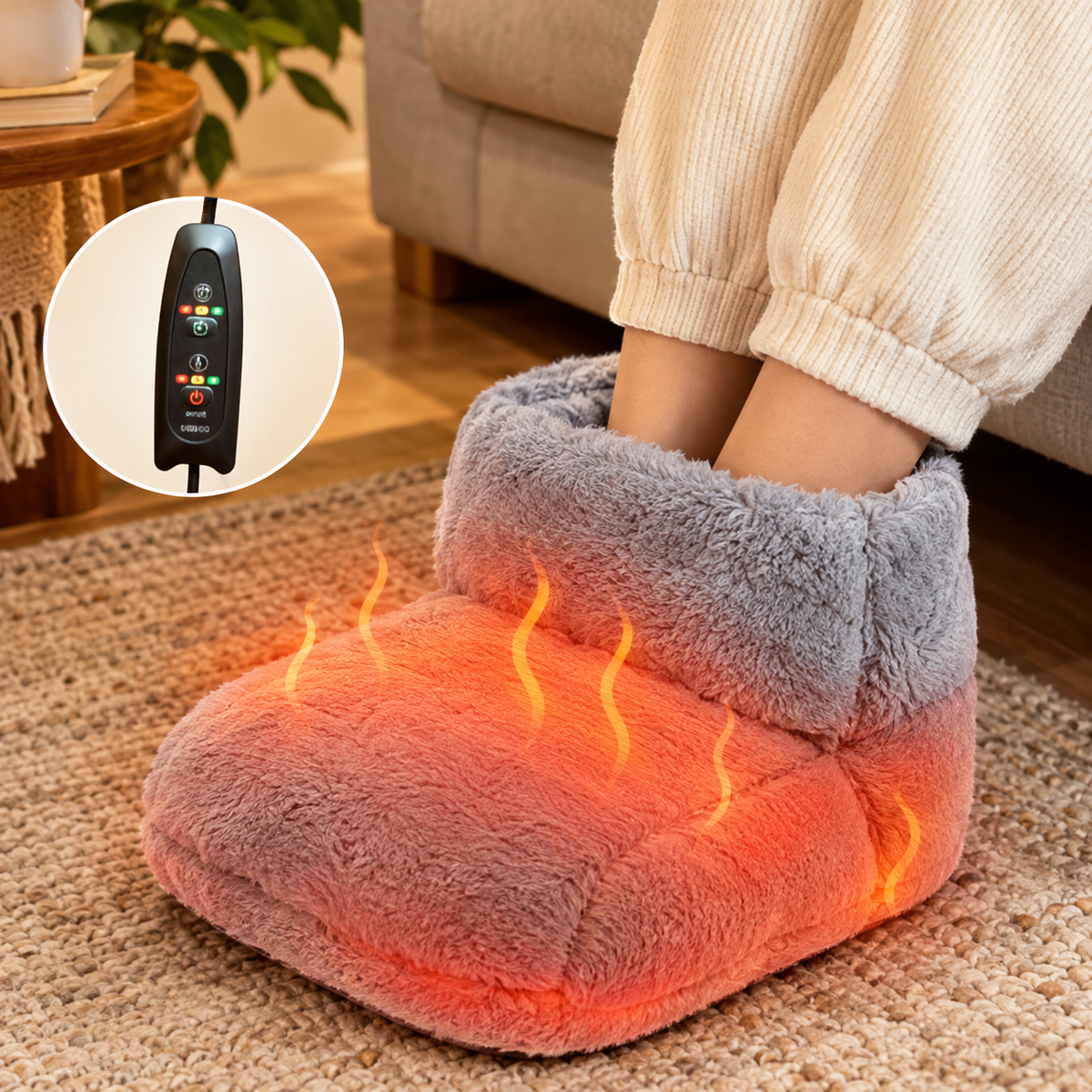 USB Plush Foot Warmer Slippers