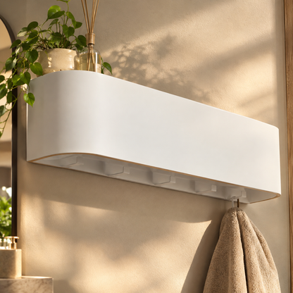 Wall Coat Rack with Shelf and Hidden Hooks