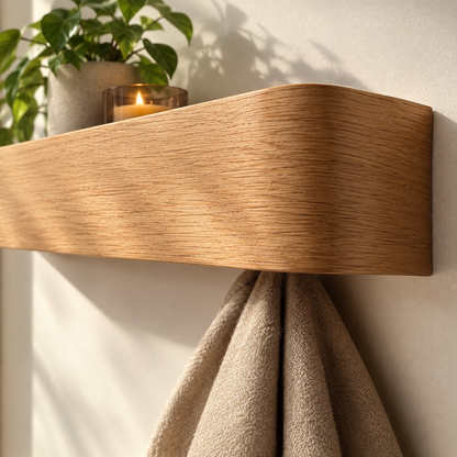 Wall Coat Rack with Shelf and Hidden Hooks