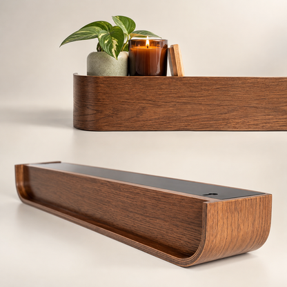 Wall Coat Rack with Shelf and Hidden Hooks
