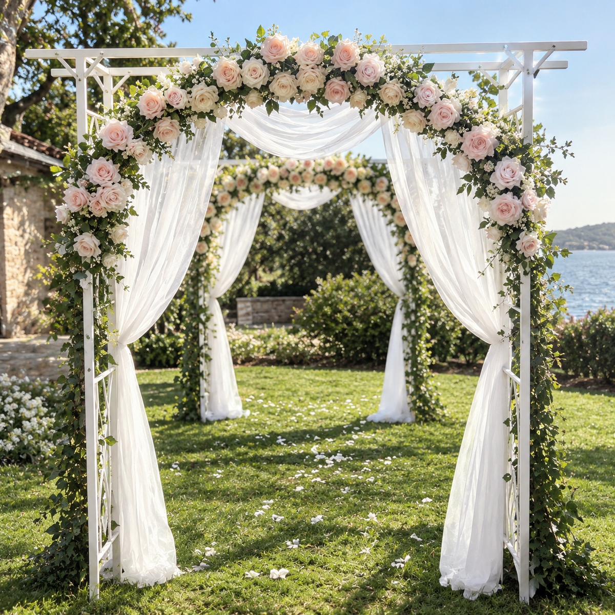 White Metal Wedding Arch