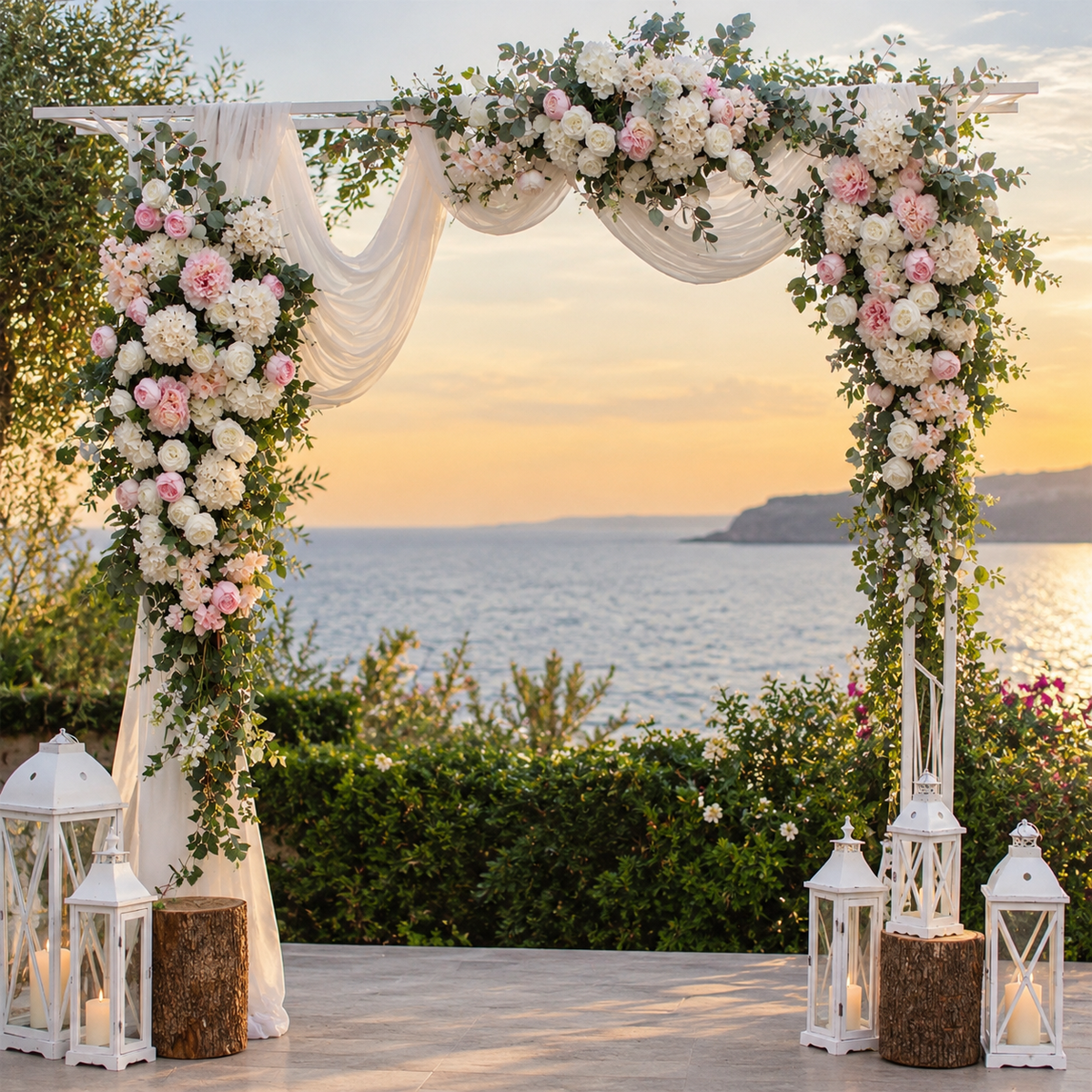 White Metal Wedding Arch