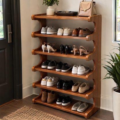 Slim Wooden Shoe Rack